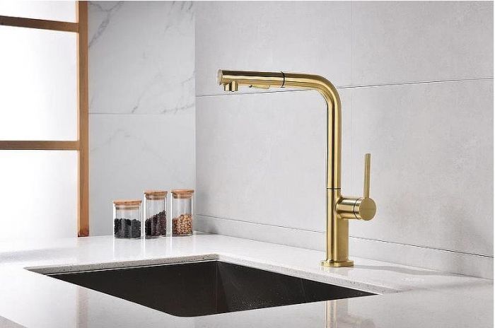 Смеситель для кухни Paulmark Neo Ne214419-BG Брашированное золото