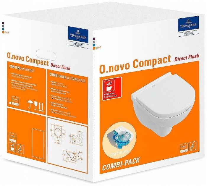 Унитаз Villeroy&Boch O.Novo 5688HR01 подвесной с сиденьем Микролифт