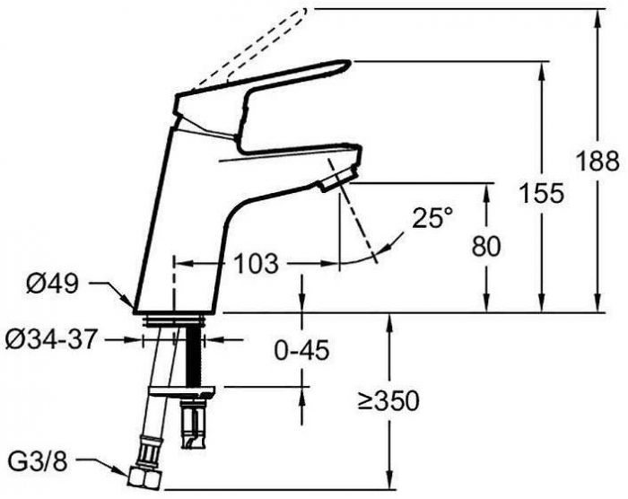 Смеситель для раковины Jacob Delafon Lucien E20849-CP Хром