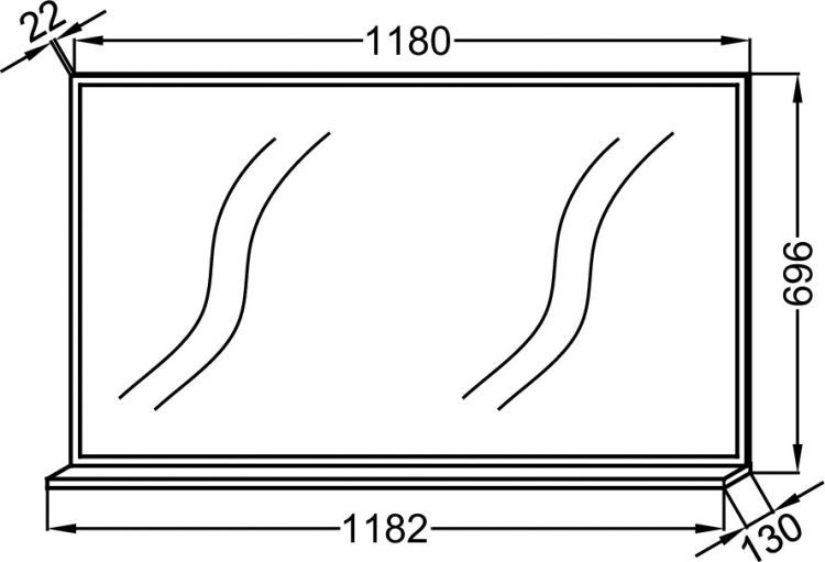 Зеркало Jacob Delafon VIVIENNE, 120 см, дуб табак, EB1599-E52
