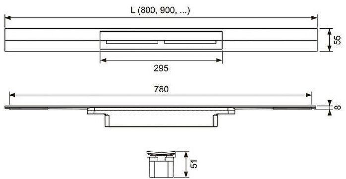 Душевой лоток Tece Drainprofile 120 671221 с решеткой цвет Черный сатин