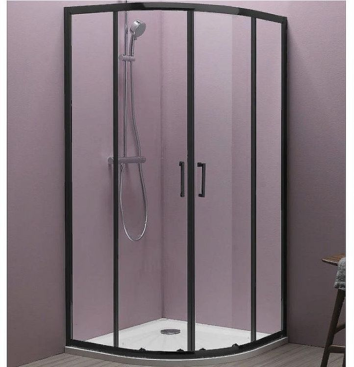 Душевой уголок Kolpa San Eco Quat TKP 80x80 515290 профиль Черный стекло прозрачное