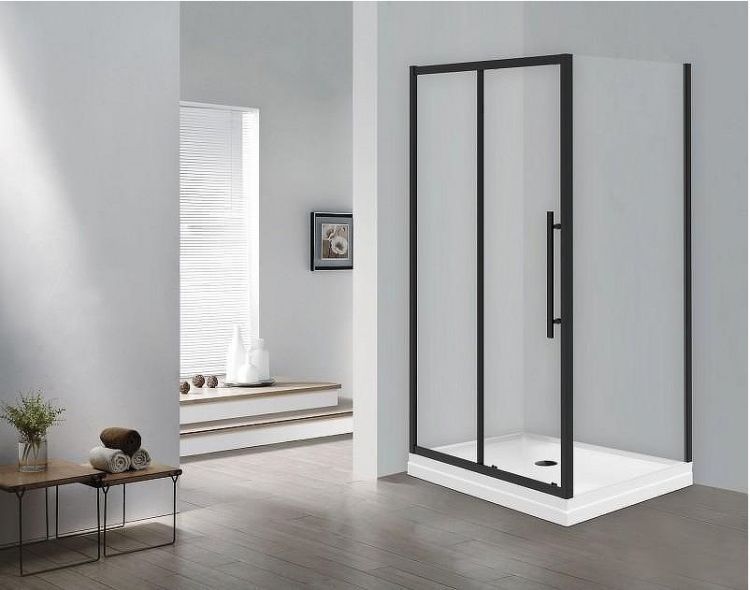 Душевой уголок Esbano Flex 120x80 ESOGF128PSB профиль Черный стекло прозрачное