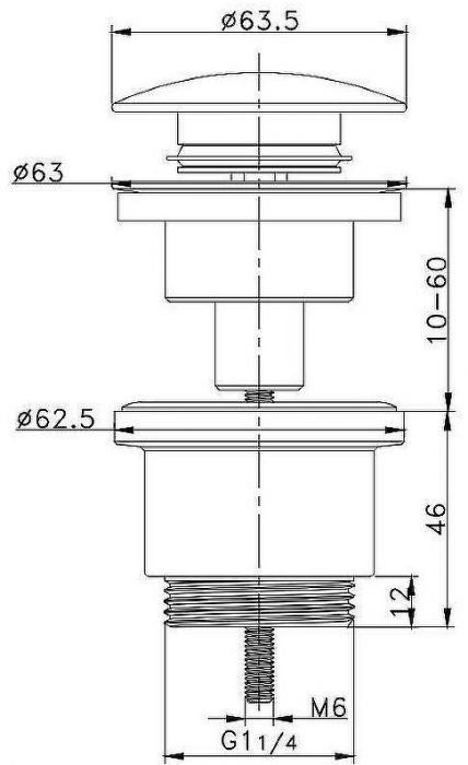 Донный клапан Raglo R600.01.09 click-clack Графит матовый
