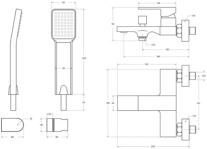 Смеситель для ванны BelBagno Romana ROM-VASM-CRM цвет Хром
