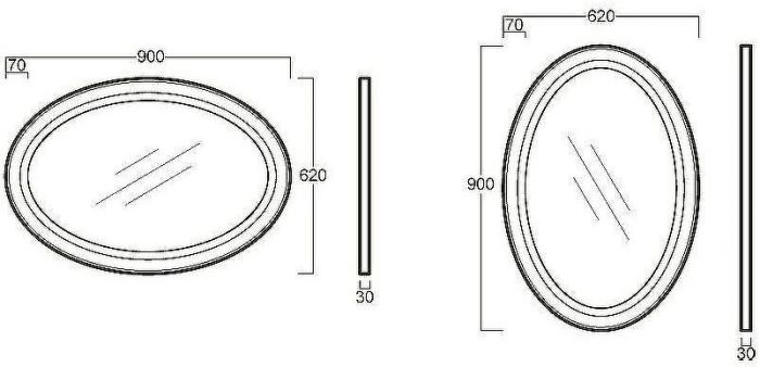 Зеркало Simas Lante 62 LAS1 bi Белое