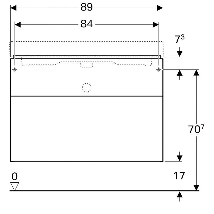 Тумба под раковину Geberit iCon, 89x48, белый глянец [840390000]