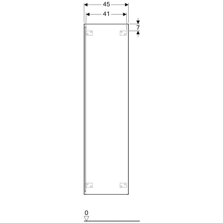 Пенал для ванной Geberit Acanto плоский, 45x18, черный [500.637.16.1]