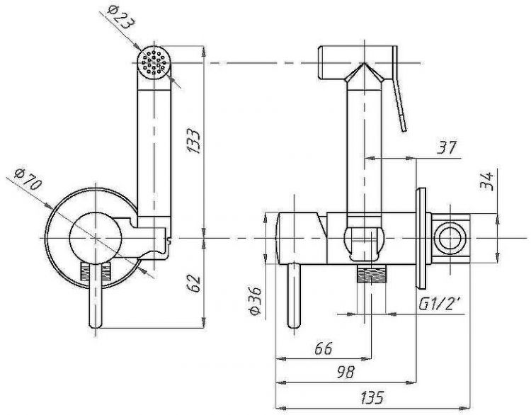 Гигиенический душ со смесителем ALMAes Benito AL-859-06 Белый Гигиенический душ со смесителем ALMAes Benito AL-859-06 Белый