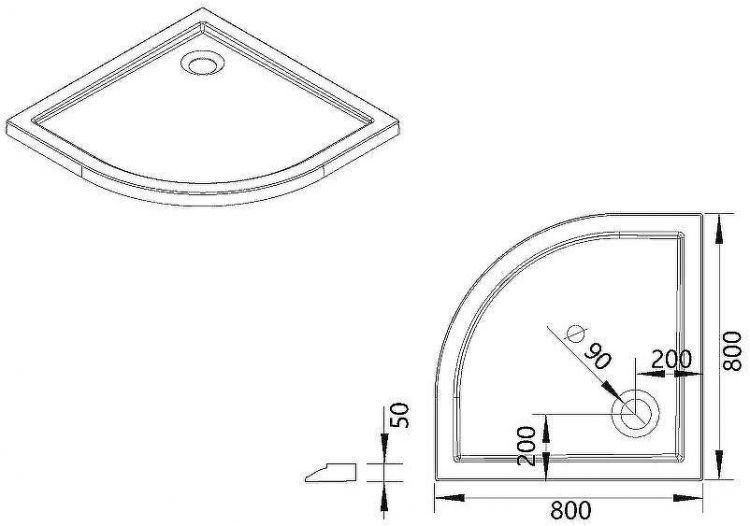 Акриловый поддон для душа Vincea 80х80 VST-5AQ-8080 Белый