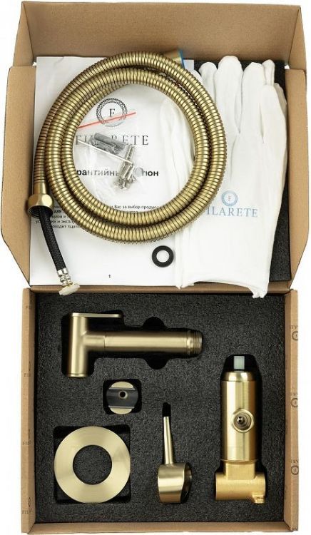 Гигиенический душ со смесителем FILARETE Roun FL100MG цвет Золото матовое