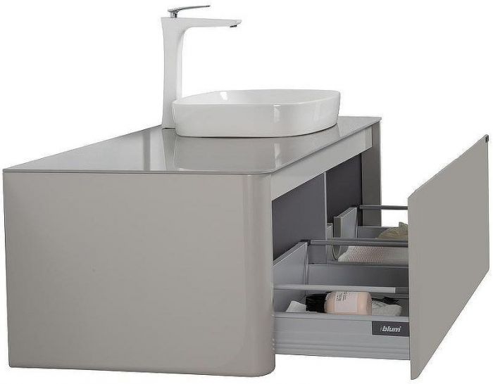Тумба с раковиной Black&White Universe U915.1200 R 120 R 9151200R подвесная Glossy light grey