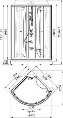 Душевая кабина Radomir Паола 3 без г/м, стекло прозрачное Душевая кабина Radomir Паола 3 без г/м, стекло прозрачное