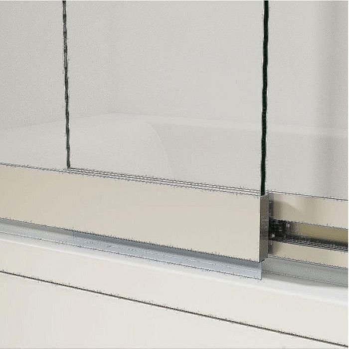 Шторка на ванну Vincea VSB 100х145 VSB-1E100CLB профиль Черный матовый стекло прозрачное