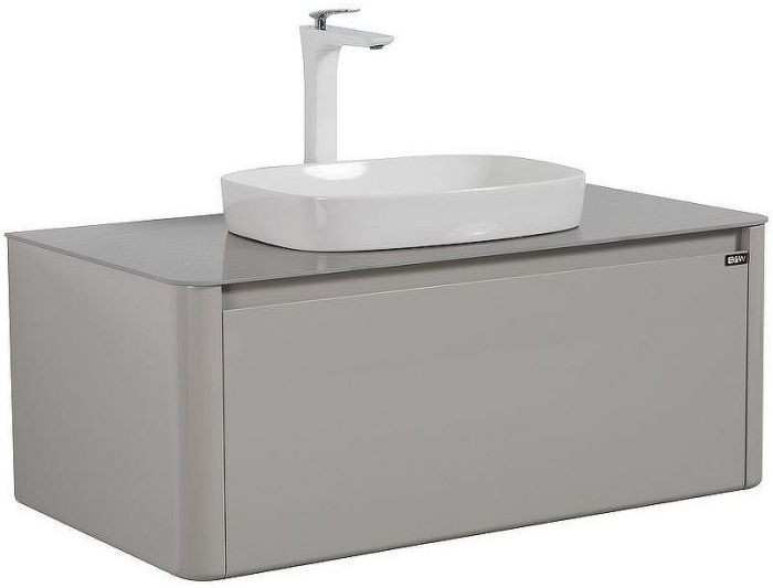 Тумба с раковиной Black&White Universe U915.1000 100 9151000 подвесная Glossy light grey