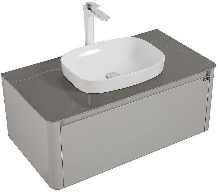 Тумба с раковиной Black&White Universe U915.1000 100 9151000 подвесная Glossy light grey