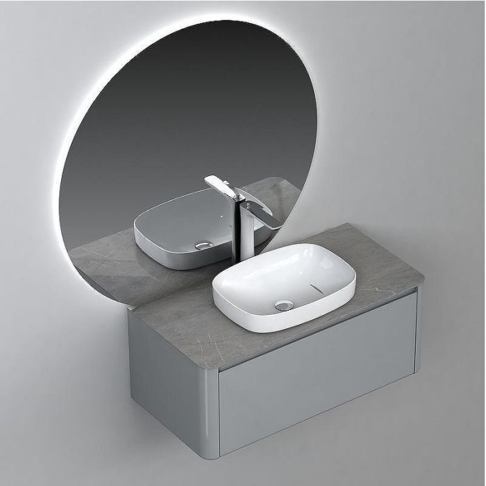 Тумба с раковиной Black&White Universe U915.1000 100 9151000 подвесная Glossy light grey