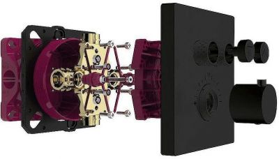 Смеситель для душа AQUAme AQM8801MB с термостатом Черный матовый
