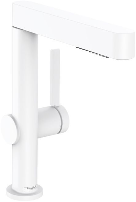 Hansgrohe Finoris Смеситель для раковины, 1 отв., с вытяжным душем 2jet, с донным клапаном Push-Open, цвет: белый матовый