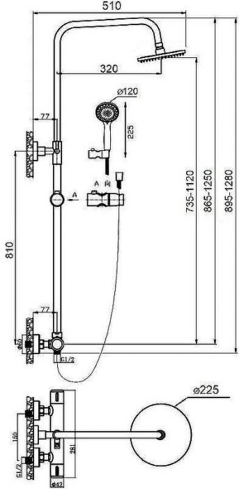 Душевая система Agger Thermo A2451200 Хром