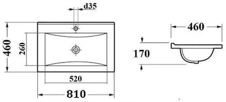 Тумба с раковиной Bond Wave 80 T01800-S05B подвесная Белая глянцевая
