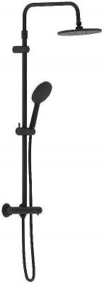 Душевая система Damixa Jupiter 977800300 с термостатом Черная матовая