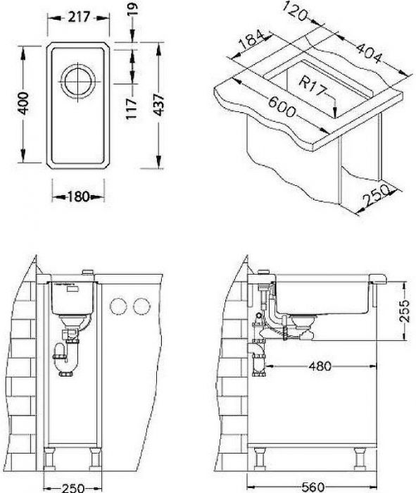Кухонная мойка Alveus Kombino 10 SAT-90 180x400x140 1100233 Сатинированная сталь