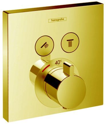 Hansgrohe ShowerSelect Термостат для душа, 2 источника, внешняя часть, цвет: золото