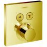 Hansgrohe ShowerSelect Термостат для душа, 2 источника, внешняя часть, цвет: золото
