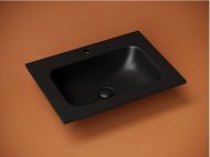 Раковина накладная CERAMICANOVA Grace прямоугольная, с отверстием под смеситель, цвет черный матовый, CN7011MB