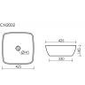 Умывальник чаша CERAMICANOVA FORM накладная квадратная CN2002