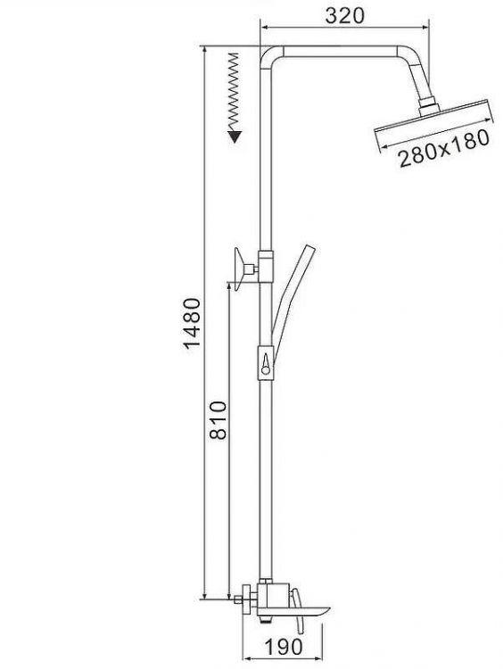 Душевая система Rose R27F R2736F Белая Хром