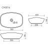 Умывальник CERAMICANOVA Element чаша накладная овальная 560x400x140 мм CN5016