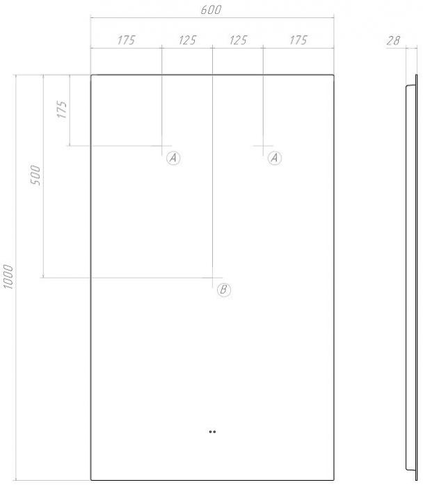 Зеркало Vigo Quadro Comfort 60 144 с подсветкой с бесконтактным выключателем и подогревом