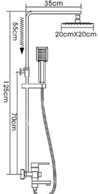 Душевая система Frap F2421 Нержавеющая сталь Душевая система Frap F2421 Нержавеющая сталь