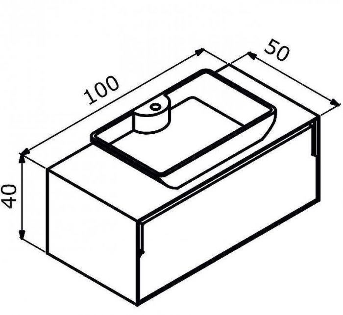Тумба с раковиной Orka Craft 100 5001125 подвесная Орех Антрацит
