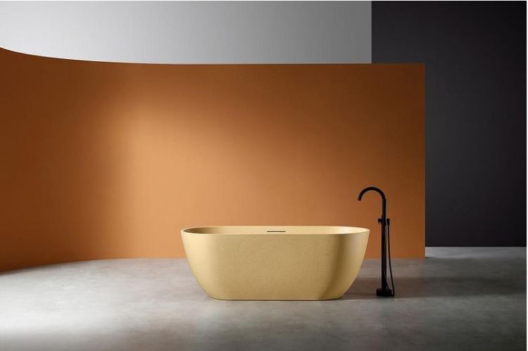 Ванна из искусственного камня Abber Frankfurt 170x75 AM9941MS Песочная матовая без гидромассажа