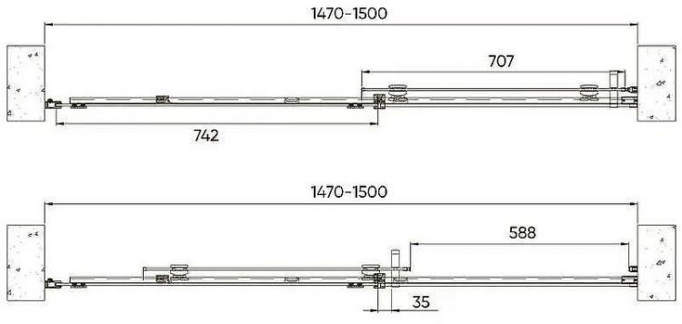 Душевая дверь Veconi Vianno VN-71 150 VN71-150-01-19C4 профиль Хром стекло прозрачное