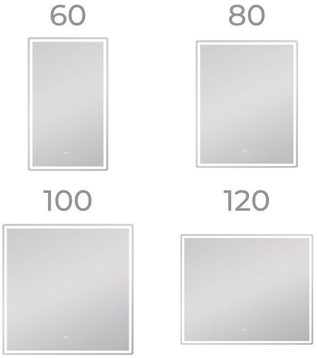 Зеркало Vigo Roberta Luxe 80 294 с подсветкой с бесконтактным выключателем с диммером с подогревом и часами