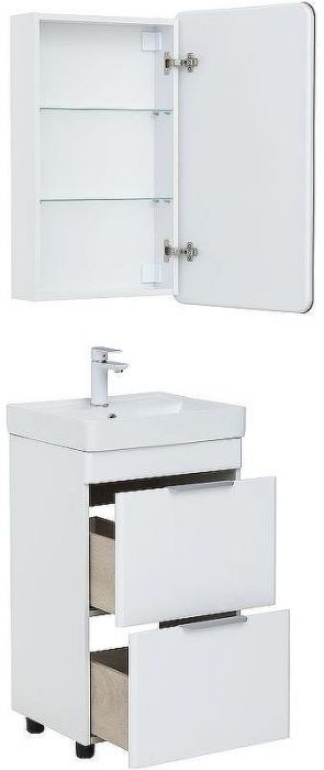 Тумба под раковину Aquanet Ирис new 50 310151 Белый глянец