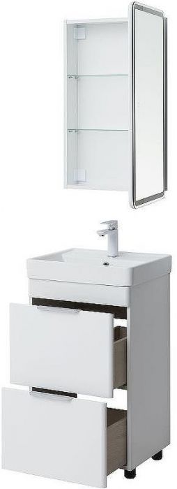 Тумба под раковину Aquanet Ирис new 50 310151 Белый глянец