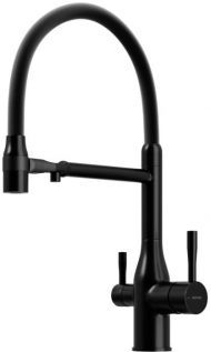 Смеситель для кухни Sancos Garda с гибким изливом, цвет матовый черный/черный, SC4009MB