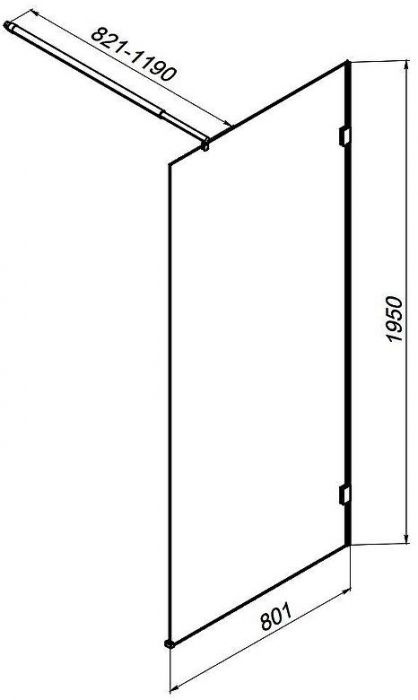 Душевая перегородка AM.PM X-Joy 80 W94WI-80-F1-MTE профиль Хром матовый стекло прозрачное