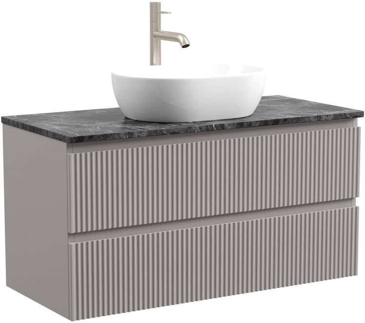Тумба подвесная SANCOS Snob R, Doha Soft 995х445х500, под столешницу с отверстием под смеситель, цвет Black Sky, SNR100SM