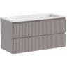 Тумба подвесная SANCOS Snob R, Doha Soft 995х445х500, под столешницу с отверстием под смеситель, цвет Black Sky, SNR100SM