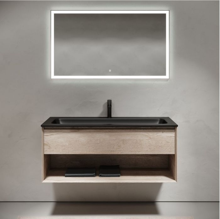 Тумба подвесная SANCOS под раковину Marmi 1.0, дуб галифакс натуральный 1195х445х520, MR1.0120EG