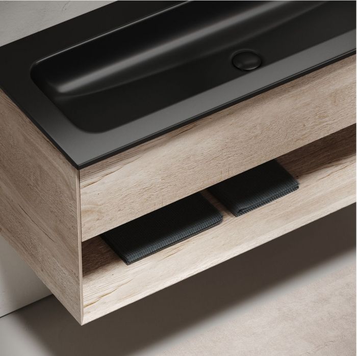 Тумба подвесная SANCOS под раковину Marmi 1.0, дуб галифакс натуральный 1195х445х520, MR1.0120EG