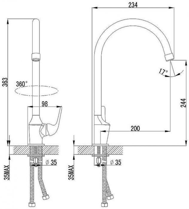 Смеситель для кухни Lemark Plus Advance LM1205C Хром