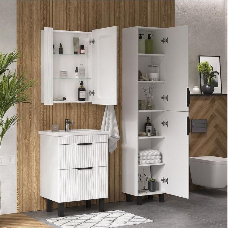 Зеркальный шкаф Volna Lotty 60 R szLOTTY60.R-04 с подсветкой цвет Белый