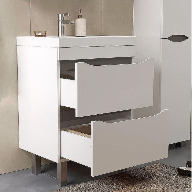 Тумба под раковину Volna Prime 60.2Y tnPRIME60.2Y-01 Белая Темно-серая